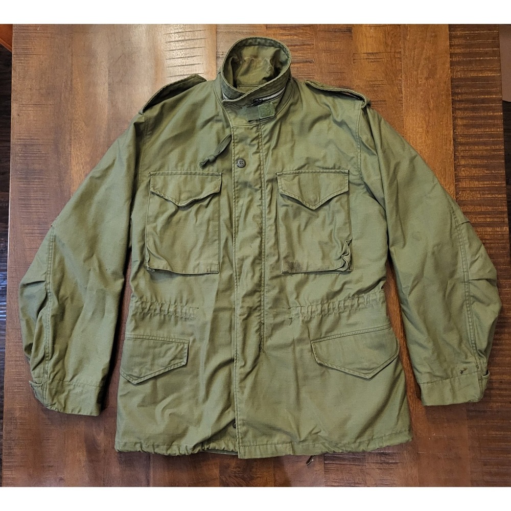 1970 Field Cold Weather Military Coat With Hood Men's Size Small Regular - Picture 2 of 9